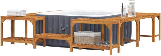 vidaXL Hot Tub Environment Brown 250 x 250 cm - QUORE