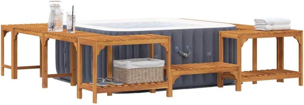vidaXL Hot Tub Environment Brown 230 x 230 cm - QUORE