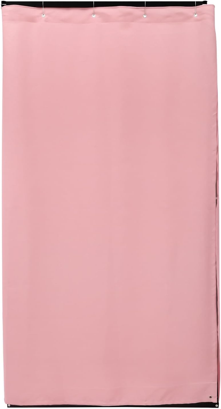 OUKANING Portable Dressing Cabin 100 x 100 x 200 cm, Load Capacity 30-35 kg, Movable Dressing Room, Freestanding, Removable and Opaque, for 3-4 People (Pink) - QUORE