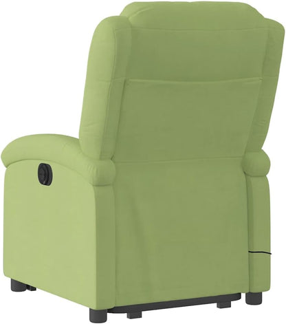 Elektrische Relaxfauteuil – Massagefauteuil – Liftstoel – TV-Fauteuil – Verstelbare Relaxstoel – Lichtgroen Fluweel – 6-Punts Vibratiemassage – Elektrische Opstaan-Ondersteuning