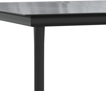 Tidyard Set of 3 for Dining Room, Garden, Outdoor, Poly Rattan, Black, Steel, Glass, Table Set and 2 Dining Chairs for Garden, Outdoor, Outdoor Patio - QUORE