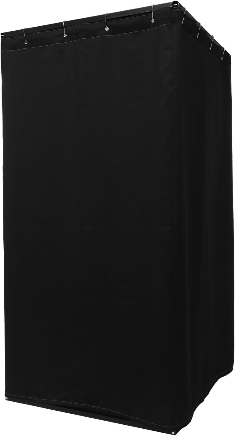 OUKANING Draagbare kleedcabine 100 x 100 x 200 cm, draagvermogen 30-35 kg, beweegbare kleedkamer, vrijstaand, afneembaar en ondoorzichtig, voor 3-4 personen (zwart) - QUORE