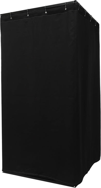 OUKANING Draagbare kleedcabine 100 x 100 x 200 cm, draagvermogen 30-35 kg, beweegbare kleedkamer, vrijstaand, afneembaar en ondoorzichtig, voor 3-4 personen (zwart) - QUORE