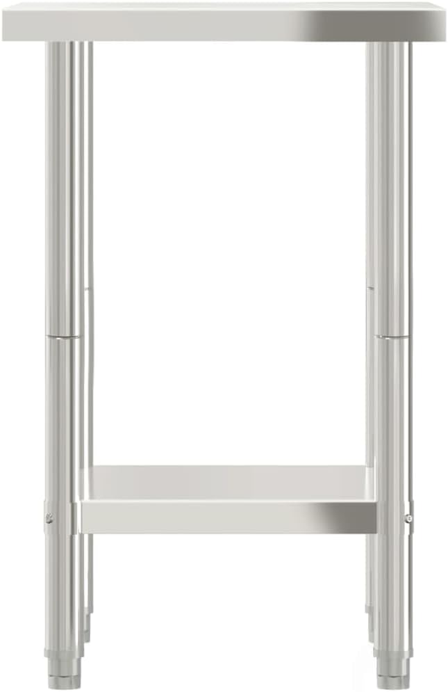 vidaXL Keukenwerktafel 55x55x85 cm roestvrij staal, werktafel keuken, keuken werktafel, keuken werk tafel, werkbank keuken, keuken werkbank - QUORE