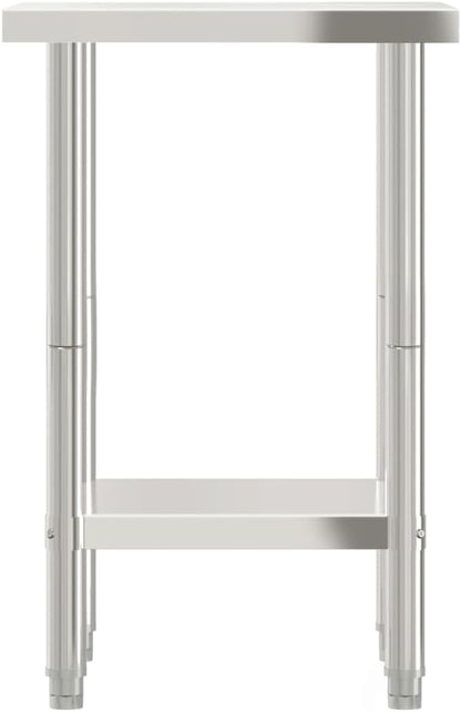vidaXL Keukenwerktafel 55x55x85 cm roestvrij staal, werktafel keuken, keuken werktafel, keuken werk tafel, werkbank keuken, keuken werkbank - QUORE