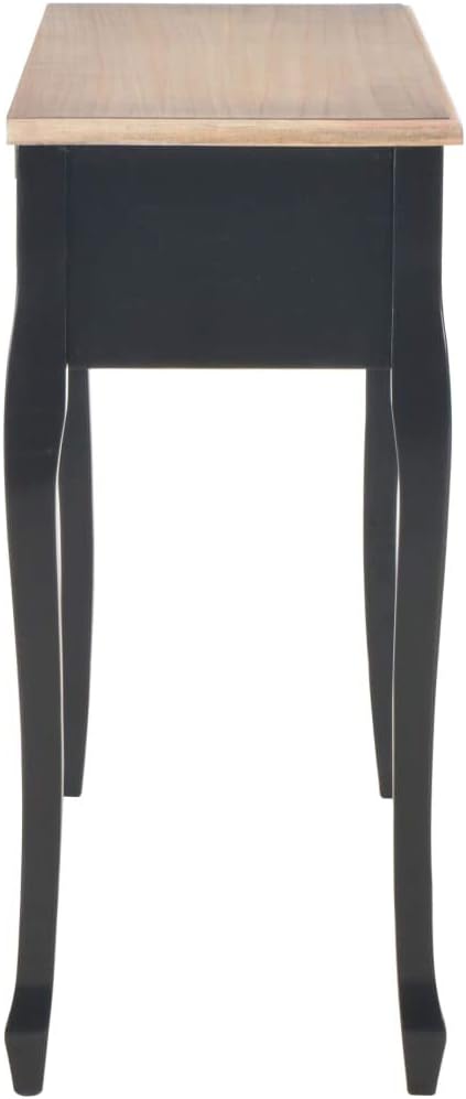 vidaXL Side Table with 3 Drawers Black Dressing Table Makeup Table Bedroom Table