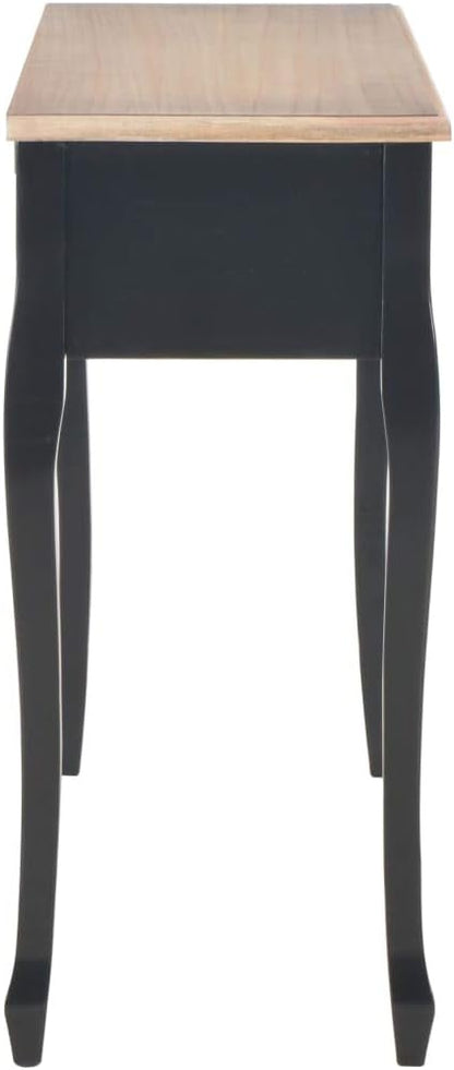 vidaXL Side Table with 3 Drawers Black Dressing Table Makeup Table Bedroom Table