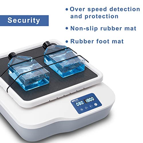 ONiLAB Digitale orbital shaker instelbare snelheid 40-200 tpm, capaciteit 2 kg, Orbital Rotator Shaker met continue modus (tijd op nul instellen) of timermodus, lcd-display