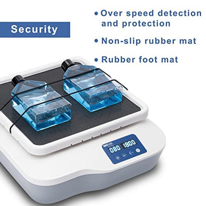ONiLAB Digitale orbital shaker instelbare snelheid 40-200 tpm, capaciteit 2 kg, Orbital Rotator Shaker met continue modus (tijd op nul instellen) of timermodus, lcd-display