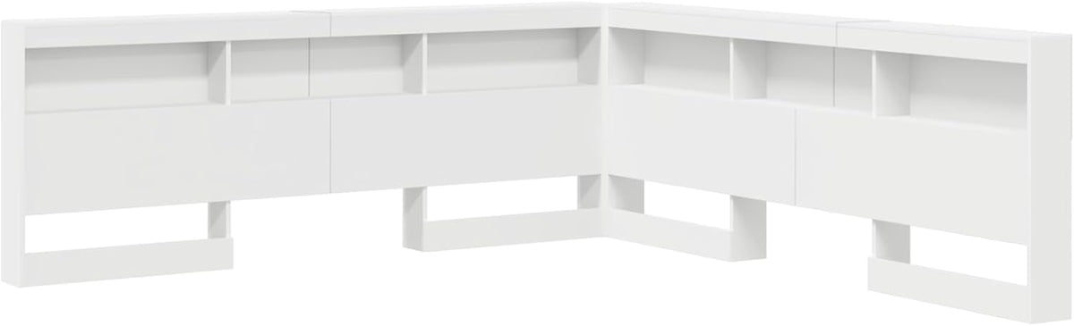 Gecheer Storage Headboard with Memory Headboard White 200cm Wood Material Headboard for Box Spring Bed Bedroom Hotel Design - QUORE