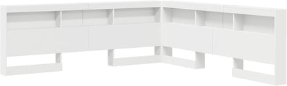 Gecheer Storage Headboard with Memory Headboard White 200cm Wood Material Headboard for Box Spring Bed Bedroom Hotel Design - QUORE