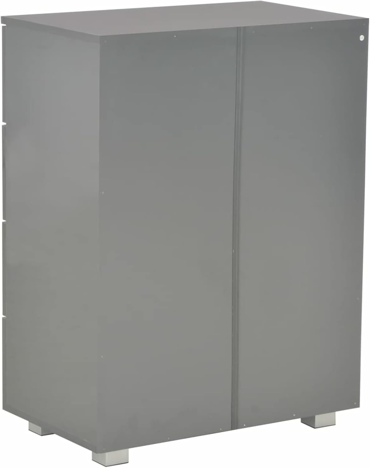 Sideboard Living Room Cabinets Living Room Angled Storage Cabinet Sideboard High Gloss Grey 60x35x80cm Wood Material - QUORE