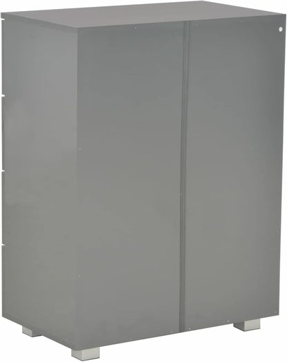 Sideboard Living Room Cabinets Living Room Angled Storage Cabinet Sideboard High Gloss Grey 60x35x80cm Wood Material - QUORE