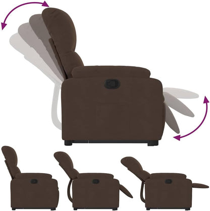 Relaxstoel Met Opstahulp – TV-Stoel – Ligstoel – Enkele Stoel – Relaxfauteuil – Elektrische Opstahulp – Microvezelweefsel – Verstelbare Rugleuning Tot 135°
