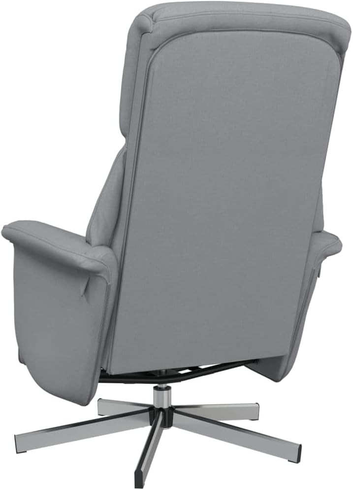 Relaxfauteuil – Verstelbare Fauteuil – Leunstoel – Draaifauteuil – Relaxstoel – Lichtgrijs – 360° Draaibaar – Handmatig Verstelbare Rugleuning en Voetensteun