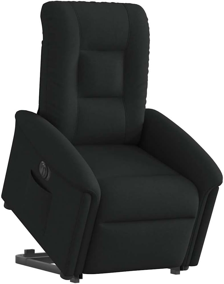 Recliner Chair with Stand Up Aid Electric Black Fabric TV Chair with Reclining Function Single Reclining Chair Relax Chair for Living Room Bedroom Electric Tilt System mA9