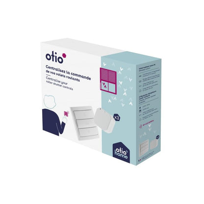 Otio - Afstandsbediend Rolluikpakket - Inclusief 1 Afstandsbediening + 3 Modules - Kunststof - Compatibel met OtioHome Gateway & Mobiele App, Gecentraliseerde Bediening voor 10 Apparaten - Wit
