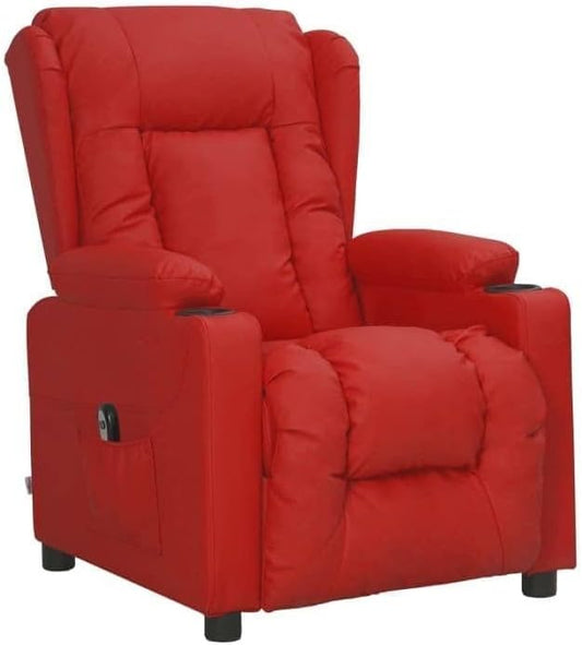 Relaxfauteuil – Relaxstoel – Elektrische Stoel – TV-Stoel – Ligstoel – Kunstleer – Elektrische Ligfunctie – Wijnrood