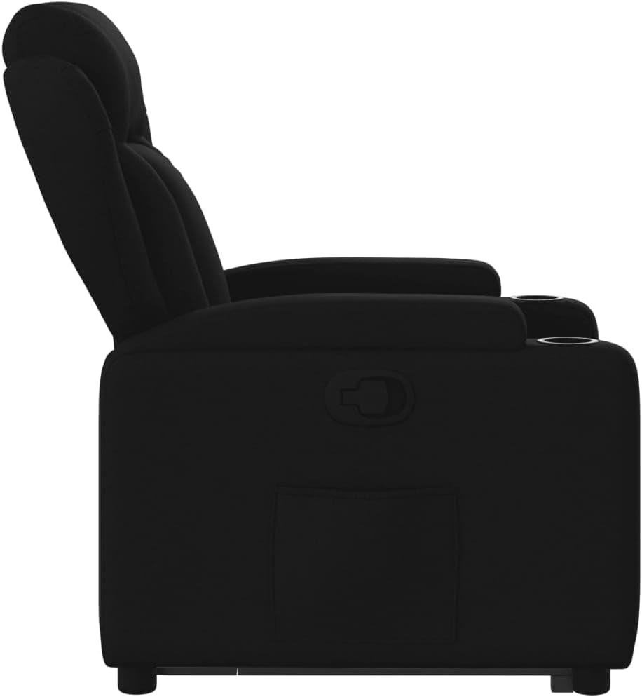 Relaxfauteuil – Elektrische Relaxstoel – Verstelbare Fauteuil – Zwarte Zetel – Lounge Fauteuil – Elektrische Liftfunctie – Ademend Polyester Materiaal