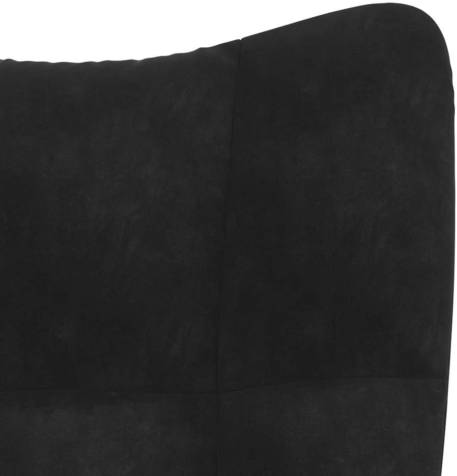 Relaxstoel Zwart – Fauteuil – Loungestoel – Leunstoel – Zitstoel – Fluwelen Bekleding – Stabiel Stalen Frame met Massief Hevea Hout – Dikke Schuimvulling voor Optimaal Comfort