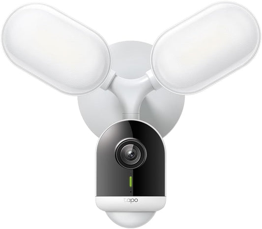 TP-Link Tapo Floodlight Outdoor Security WiFi-camera, draadloos, 2800lm ultrahelder, 2K QHD, IP65, 270° beweging, full colour nachtzicht, slimme AI-detectie (Tapo C720)