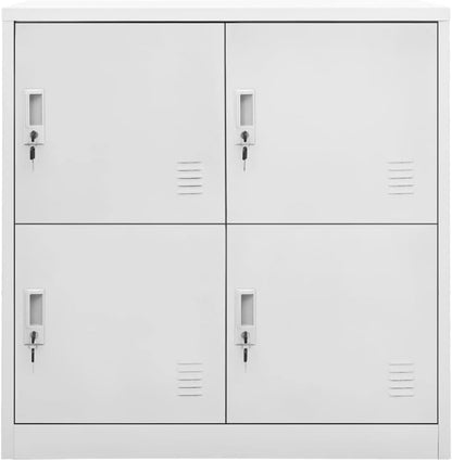Steel Locker Cabinet Light Grey 90x45x92.5cm Metal Office Storage Cabinet - QUORE