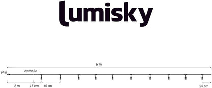MAFY LIGHT Lichtsnoer voor buiten, aansluitbaar, 18 m, met 40 ledlampen, E27, warm wit