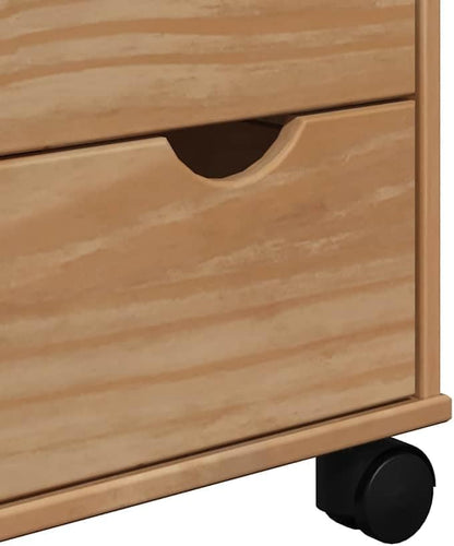 Keukentrolley – Keukenwagen – Serveerwagen – Opbergwagen – Rolwagen – Massief Grenenhout – 59x45x80 cm – Verrijdbaar Met Remmen