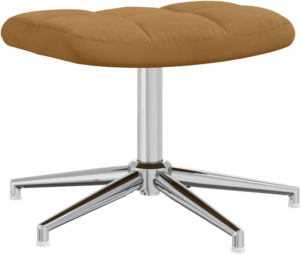 Relaxstoel met poef, bruin, fluweel, tv-stoel met ligfunctie, enkele ligstoel, relaxstoel voor woonkamer, slaapkamer met voetensteun, A2