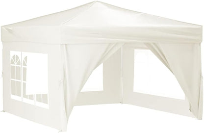 vidaXL Partytent inklapbaar met zijwanden 3x3 m crèmekleurig