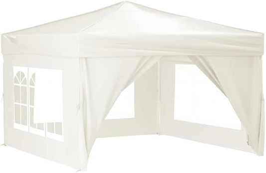 vidaXL Partytent inklapbaar met zijwanden 3x3 m crèmekleurig