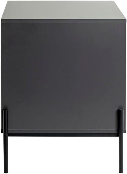 HAKU Consoletafel, antraciet, eiken, zwart, MDF, metaal, afmetingen: B 45 x H 60 x D 47 cm, stijl: modern