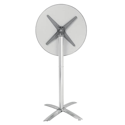 Bolero GR396 Flip Top Poseur Tafel, Roestvrijstaal, 600 mm doorsnee, Zilver