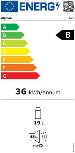 Alpicool EC20 20L Frigoriferi per Auto Mini Frigo Portatile Elettrico Auto Frigorifero Congelatore 12/24V DC per Viaggio(Batterij niet meegeleverd)