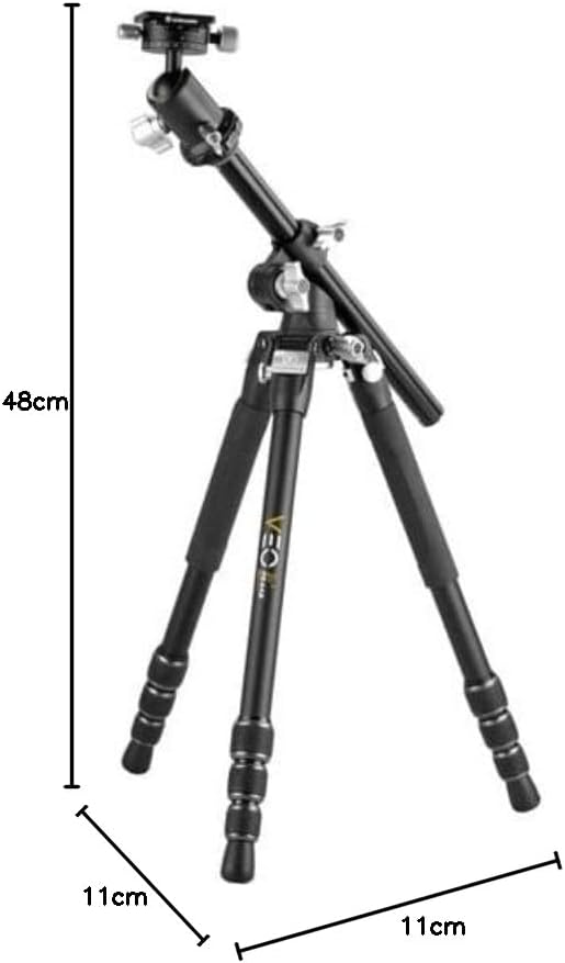Aluminium Reisstatief – Driepootstatief – Macrostatief – Monopod – Fotostatief – Omkeerbare Middenzuil – Verwisselbare Spike-Voeten