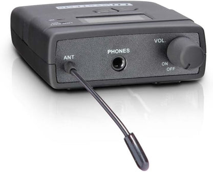Draadloos In-Ear Monitorsysteem – In-Ear Monitor – IEM-Systeem – Draadloze Monitor – Podiummonitor – Set met 2 Riempacks en 2 In-Ear Hoofdtelefoons – 96 Kanalen, 584-607 MHz