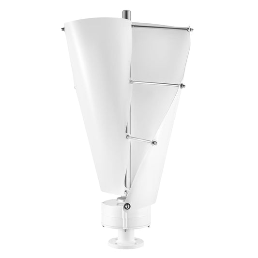 OUKANING Vertical Wind Turbine Complete Set with Control Unit Spiral Design 100W 12V 24V Wind Generator Vertical Permanent Magnet Rotor Generator (24V, White) - QUORE