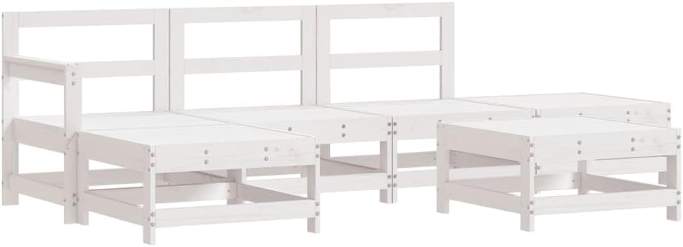 Garden Lounge Set Balcony Furniture Lounge Furniture Outdoor Garden Lounge Furniture Set Lounge Set Garden Furniture White Solid Wood Oak 3186320 - QUORE