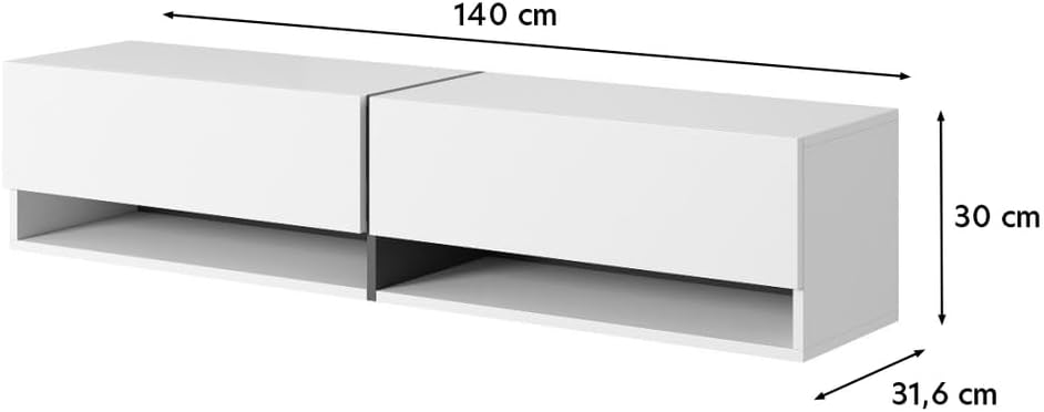 Selsey BISIRA Tv-kast hangend, TV-element, walnoot, 140 cm