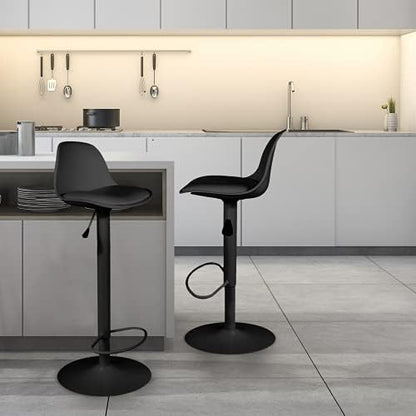 HOME DECO FACTORY HD6215 Set van 2 zitkrukken, bovenstoel, bar, zwart, PU, kunststof, andere Ty, 38 x 41,5 x 104 cm