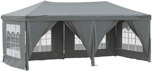 vidaXL Partytent inklapbaar met zijwanden 3x6 m antracietkleurig, prieel, paviljoen, tent, gazebo, tuintent, schuiltent, feesttent, priëlen, gazebos