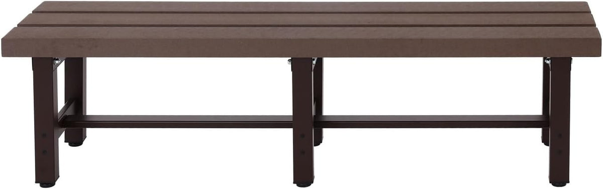 Mendler HWC-K60 Aluminium Garden Bench Sofa Park Bench Balcony Bench Weatherproof WPC 150 cm Brown - QUORE