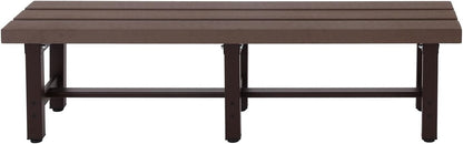 Mendler HWC-K60 Aluminium Garden Bench Sofa Park Bench Balcony Bench Weatherproof WPC 150 cm Brown - QUORE