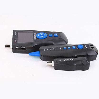 KALEA- ∙QUE netwerktester RJ45 RJ11 USB BNC voor lengte layout detectie PoE Ping. Opslag en export van de tests mogelijk. Lithium-batterijen. TDR-technologie.