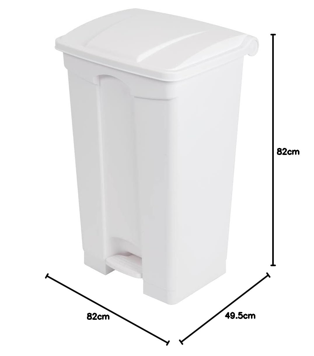 Jantex Kitchen Pedal Lid Bin White 87ltr Waste Polypropylene Catering Equipment - QUORE