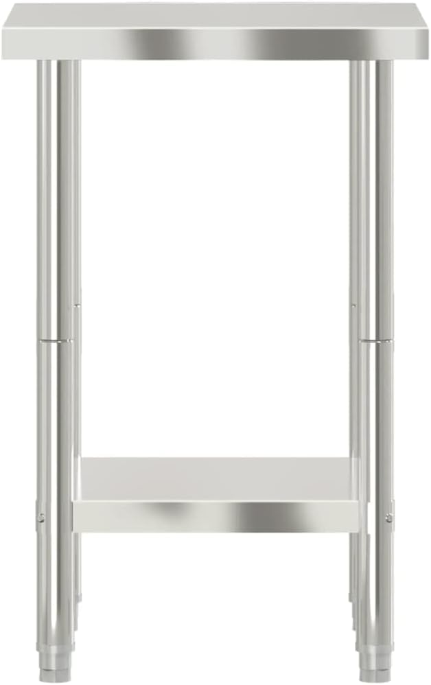 vidaXL Keukenwerktafel 55x55x85 cm roestvrij staal, werktafel keuken, keuken werktafel, keuken werk tafel, werkbank keuken, keuken werkbank - QUORE
