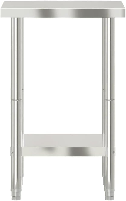 vidaXL Keukenwerktafel 55x55x85 cm roestvrij staal, werktafel keuken, keuken werktafel, keuken werk tafel, werkbank keuken, keuken werkbank - QUORE
