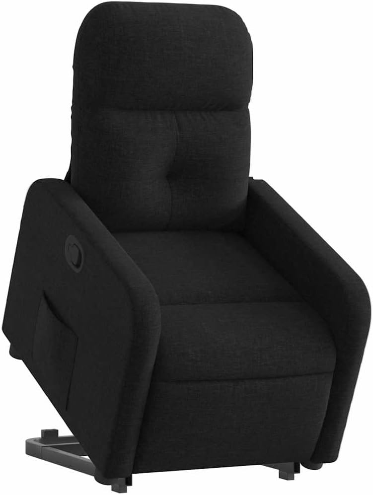 Relaxstoel met Opstahulp – Tv-stoel – Ligstoel – Enkel Ligstoel – Relaxstoel Woonkamer – Elektrische Opstahulp – Handmatige Ligfunctie – Zwarte Stof
