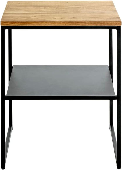 HAKU Bijzettafel, massief hout, eikenhout, zwart, B 45 x D 35 x H 60 cm