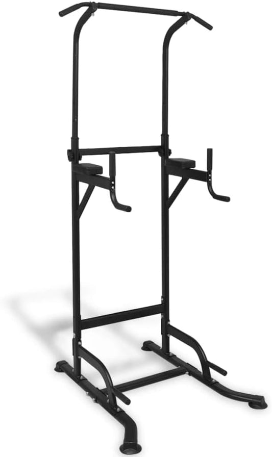 Power Tower – Fitness Station – Pull-up Stang – Dips Station – Workout Rek – Verstelbare Hoogte 182-235 cm – Stevig Gepoedercoat Staal